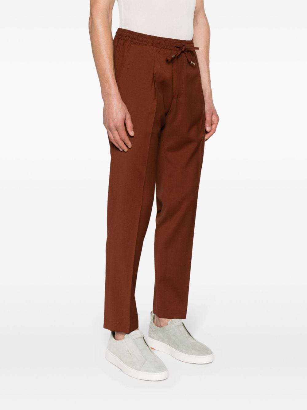 Brown Wimbledon tapered leg trousers men